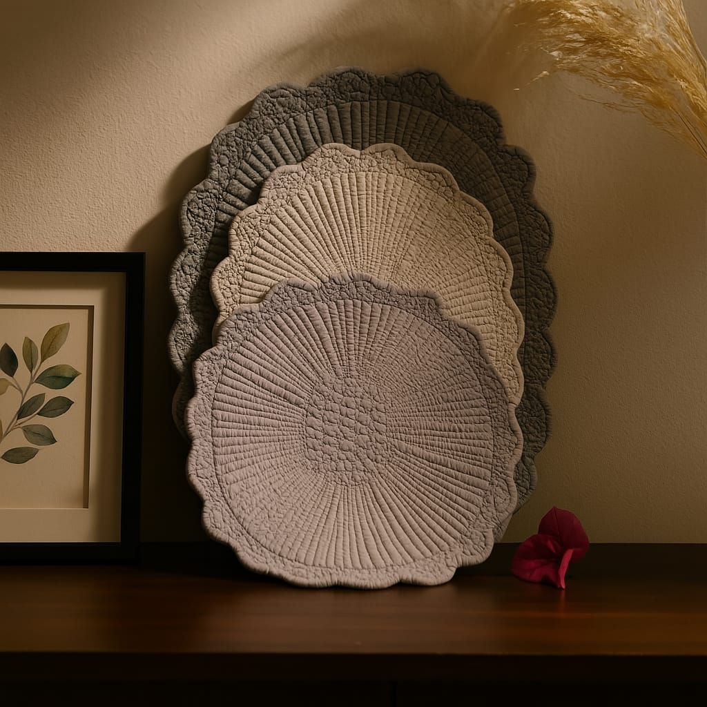 Quilted Scallop Edge Place Mats – Set of 4